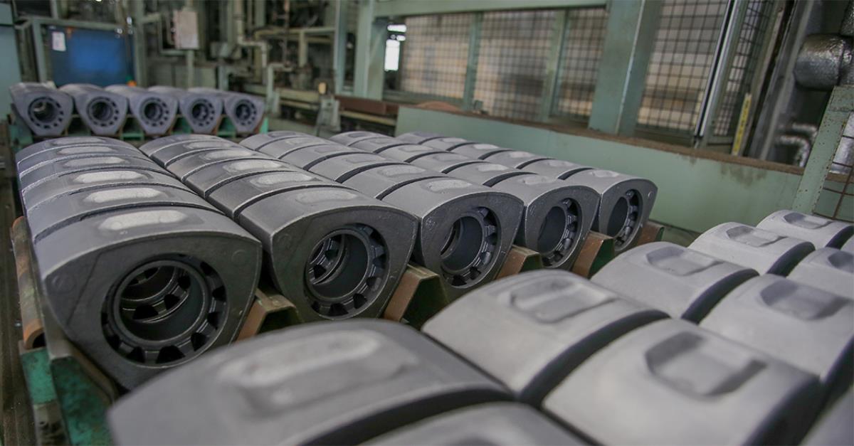 Rotary engine rotors lined up on a rotary engine plant
